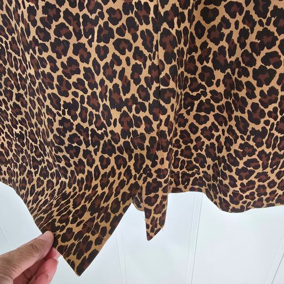 Lands' End Leopard Sheath Dress Sleeveless Stretch Knit Office Size 16 - Picture 6 of 9